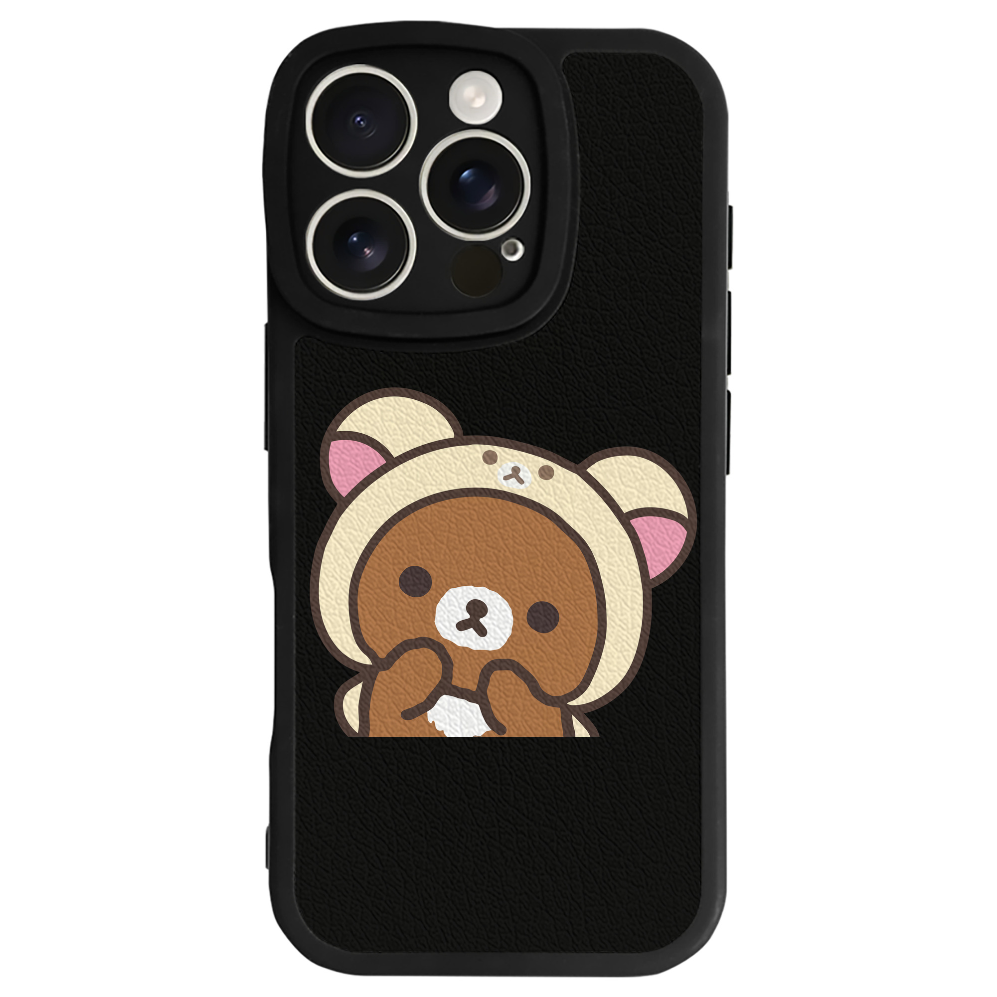 （画像用） リラックマ リラックマ キイロイトリ Rilakkuma Korilakkuma Kiiroitori 【iPhone 16シリーズ対応】シリコンスマホケース（レザー調） 材質：シリコン